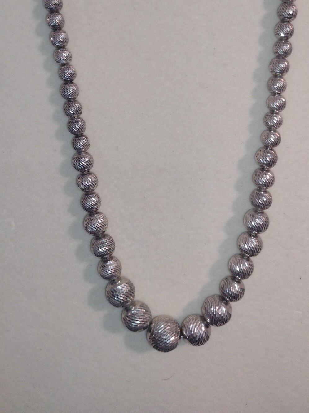 Vintage Sterling Silver Beaded Necklace